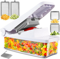 Geedel Vegetable Chopper, Onion Chopper Pro Food Chopper, Kitchen Vegetable Slicer Dicer Cutter Grater, Veggie Chopper with container for Salad Onion Potato Carrot